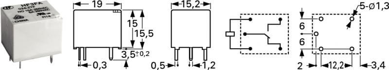 Реле hf3fa схема подключения